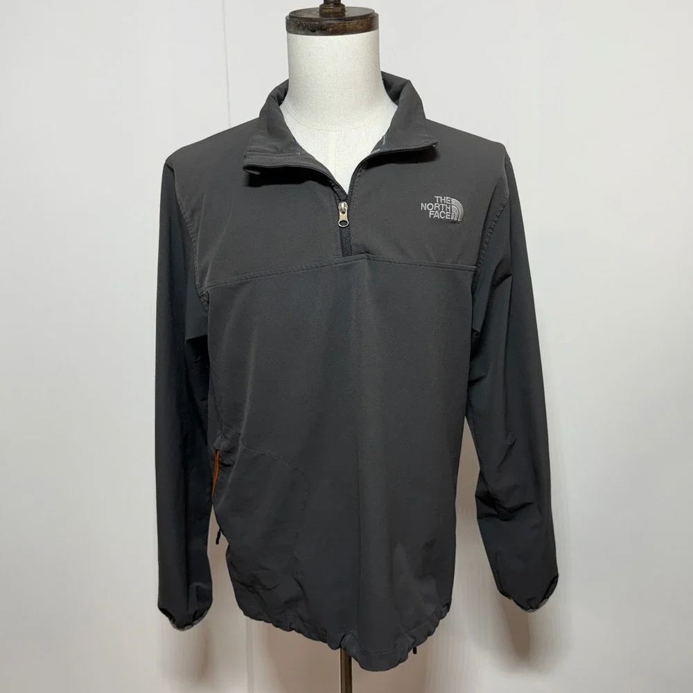 *The North Face Jacket Mens Medium Gray Apex 1/4 Zip Pullover Softshell